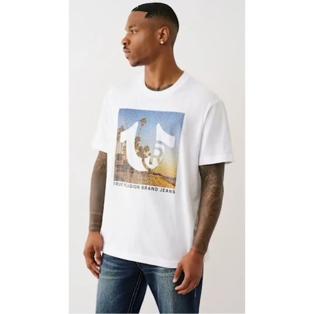 True Religion Registered Horseshoe Beach Tee in Optic White Size XXXL ~ NWT